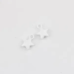 White star shaped alloy pendant detail closeup, ideal for DIY handmade jewelry accessories.
