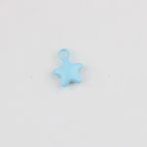 Light blue alloy star pendant charm for DIY jewelry making, necklace and bracelet accessories.