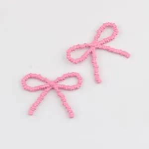 Rosa Schleife Legierung Emaille Anhänger für DIY Armband Halskette Ohrringe Schmuck Zubehör