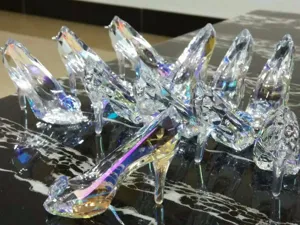 Statuetta scarpetta Cenerentola in cristallo sfaccettato regalo per decorazione casa