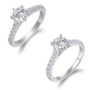 Bague en argent sterling avec pierre centrale et anneau pavé pour femmes élégantes