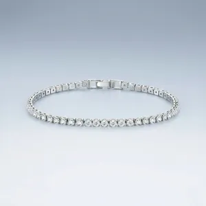 Exquisite moissanite tennis bracelet detail view featuring sparkling stones and secure clasp.