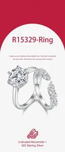 Gedetailleerd overzicht van S925 zilveren moissanite ring met ronde en marquise stenen.