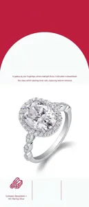 S925 sterling silver oval moissanite ring luxury minimalist engagement jewelry for women