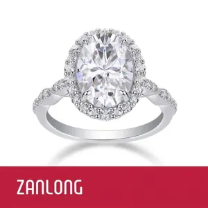 S925 Sterling Silver Moissanite Ring Oval Cut Solitaire Engagement Ring Light Luxury Fashion Trendy Jewelry Gift for Women