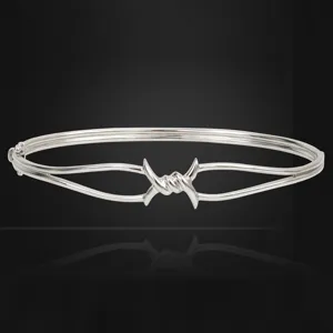 Minimalistischer Kupfer Armreif Für Damen Herren Gedrehte Dornen Manschettenarmband Galvanisierter Punk Gothic Schmuck Party Alltag Zubehör