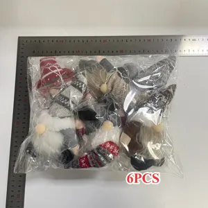 Set de 6 gnomos navideños en bolsa transparente para decoración de árboles