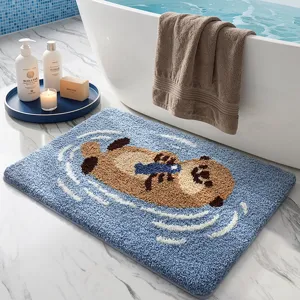 Badkamermat Gevlokt Absorberend Verdikt Antislip TPR-Bodem Ingang Slaapkamer Keuken Modern Decor