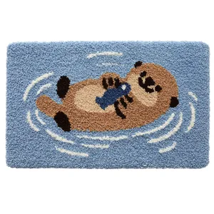 Schattige zeeotter pluche badmat absorberend antislip badkamermat voor de ingang