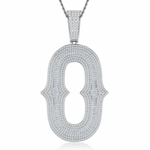 Magnifique pendentif lettre glacé en argent sterling 925 collier hip-hop moissanite