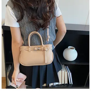 Chique dames handtas top-handle, trendy niche design lederen schoudertas crossbody dagelijks.