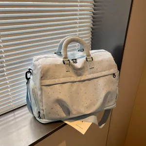 Lightweight fashion large capacity handbag shoulder travel bag with moon star pattern