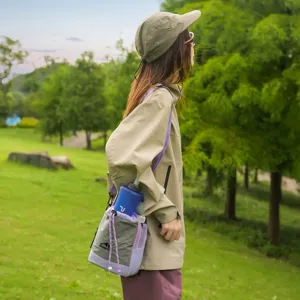 Borsa a tracolla con coulisse per escursionismo e viaggi, borsa multiuso per spalla.