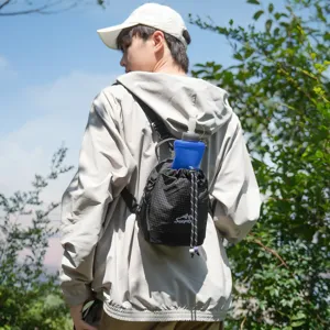 Zaino monospalla con coulisse da esterno borsa a tracolla portatile multifunzionale uomo
