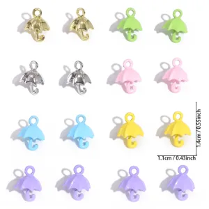 DIY colorful enamel umbrella charms alloy pendants for handmade jewelry making supplies
