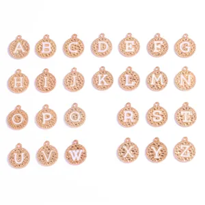 Vergoldete Emaillierte Alphabet Buchstaben Anhänger Set für DIY handgemachte Ketten Armbänder.