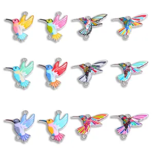 Hummingbird Charms Enamel Zinc Alloy Bird Pendants For DIY Jewelry Making Necklace Bracelet Earrings Accessories Women Crafts