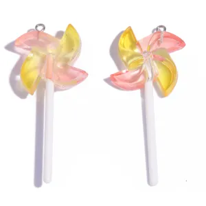 Bunte Windmühle Lutscher Acryl Charms DIY Schmuckherstellung Anhänger Keychains.