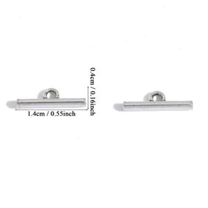 DIY metal alloy OT clasp toggle bar jewelry making accessory detail view with size dimensions.