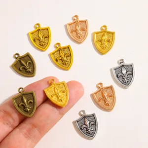 DIY vintage metal shield charms assorted colors alloy pendants for handmade jewelry making