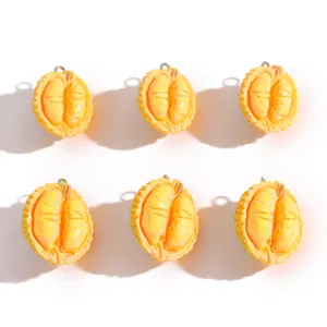 Simulated 3D Durian Resin Pendant Charm DIY Jewelry Findings Necklace Keychain Decoration Fruit Pendant
