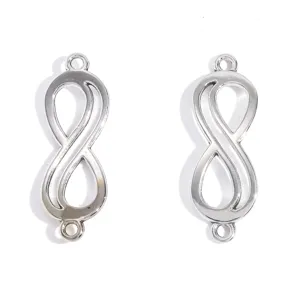 Zilveren oneindigheid symbool dubbel gat connector bedel voor DIY sieraden maken legering