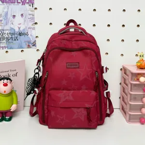 Zaino casual di grande capacità con motivo a stelle e scomparti multipli per viaggi