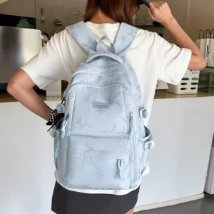 Zaino casual di grande capacità con motivo a stelle e scomparti multipli per viaggi lavoro