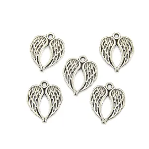 Vintage antiek zilveren engelen vleugels bedels hangers voor DIY sieraden maken ketting.