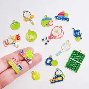 Emaille Tennis Charms Legierung Anhänger DIY Schmuck Zubehör für Halsketten Schlüsselanhänger.