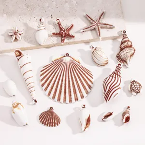 Estilo marino concha caracol estrella de mar colgante acrílico accesorios joyería DIY