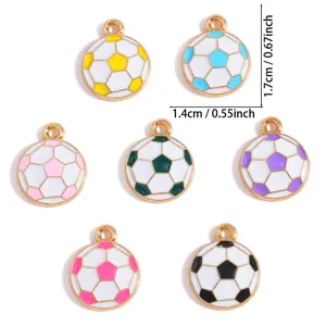 Colorful football enamel alloy pendant DIY jewelry accessory for necklace bracelet charm