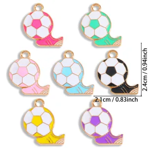 Colorful soccer football sports enamel alloy charm pendants for DIY jewelry making necklace bracelet.