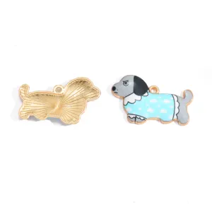 Cute cartoon dog enamel alloy pendant DIY jewelry charm for necklace bracelet making new arrival