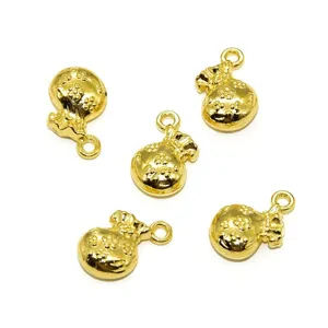 Goldene Glückstasche Anhänger Metall DIY Armbänder Halsketten Schlüsselanhänger Zubehör