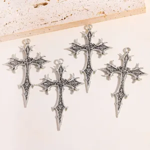 Gotische kruis hangers vintage legeringbedels voor DIY handgemaakte kettingen set
