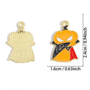 Halloween cartone animato fantasma smalto lega ciondolo DIY per collana portachiavi