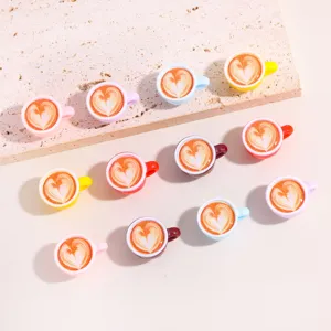 Miniature coffee cup resin charms DIY crafts cute pendant accessories for handmade jewelry making