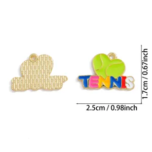 Tennis Sport Thema Emaillierter Anhänger Legierung DIY Schmuck Zubehör für Halskette Key.