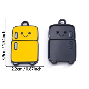 Pendentif en alliage réfrigérateur dessin animé pour bijoux bricolage et porte-clés.