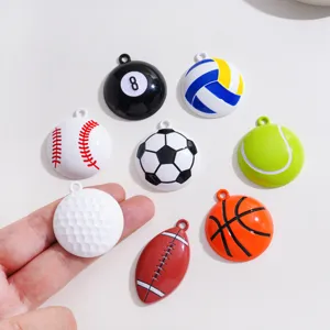 Sportbälle Emaillierte Anhänger Set, bunte Legierung DIY Schmuck für Halsketten Schlüsselanhänger.
