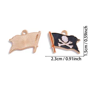 Legierung Piraten Totenkopf Emaillierter Anhänger DIY Schmuck Zubehör für Halskette.
