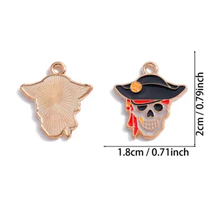 Pirat Totenkopf Emaille Anhänger Metall Legierung DIY Schmuck Accessoire für Kette Schlüssel.