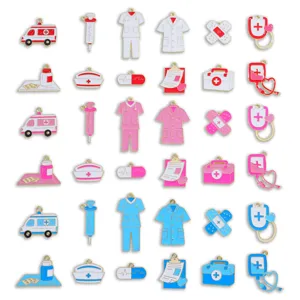 Medical nurse series enamel alloy charms pendants DIY jewelry accessories for necklace keychains.