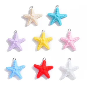 Ciondoli a Forma di Stella Marina in Resina Estivi Ciondoli Multicolore con Anello in Metallo per Fai da Te Collana Bracciale Portachiavi Gioielli