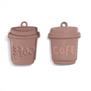 Leuke koffiekop legering bedel hanger DIY sieraden maken ketting sleutelhanger accessoire