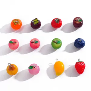 Hars fruit bedels, schattige miniatuur hangers voor DIY sieraden maken, kettingen en sleutelhangers.