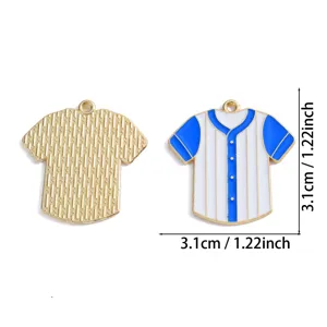 Baseball jersey enamel pendant alloy DIY jewelry accessories necklace bracelet 3.1cm