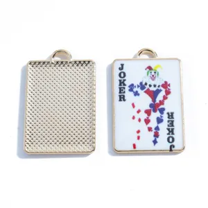 Ciondolo smalto carte da gioco alla moda accessorio gioielli lega DIY per collana portachiavi