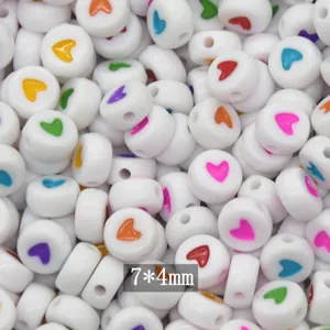 Acrylic heart shape loose beads for DIY jewelry making, phone chains and bracelet crafts.